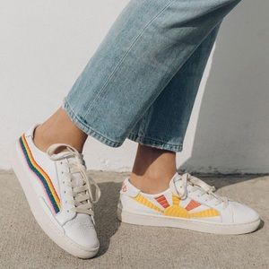 Soludos Rainbow Wave Embroidered Sneakers Size 6